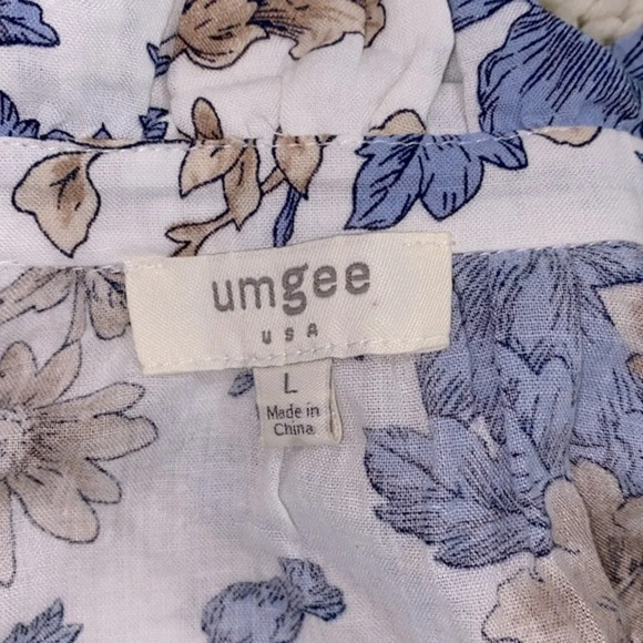 Umgeee boho floral top size large cotton blend - Picture 5 of 10